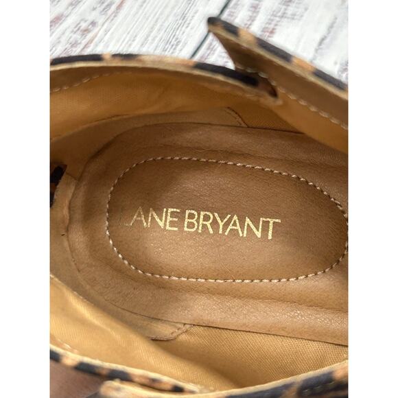 Lane‎ Bryant Womens Brown Fabric Leopard Print Ankle Boots Bootie Size 12W - Picture 10 of 12